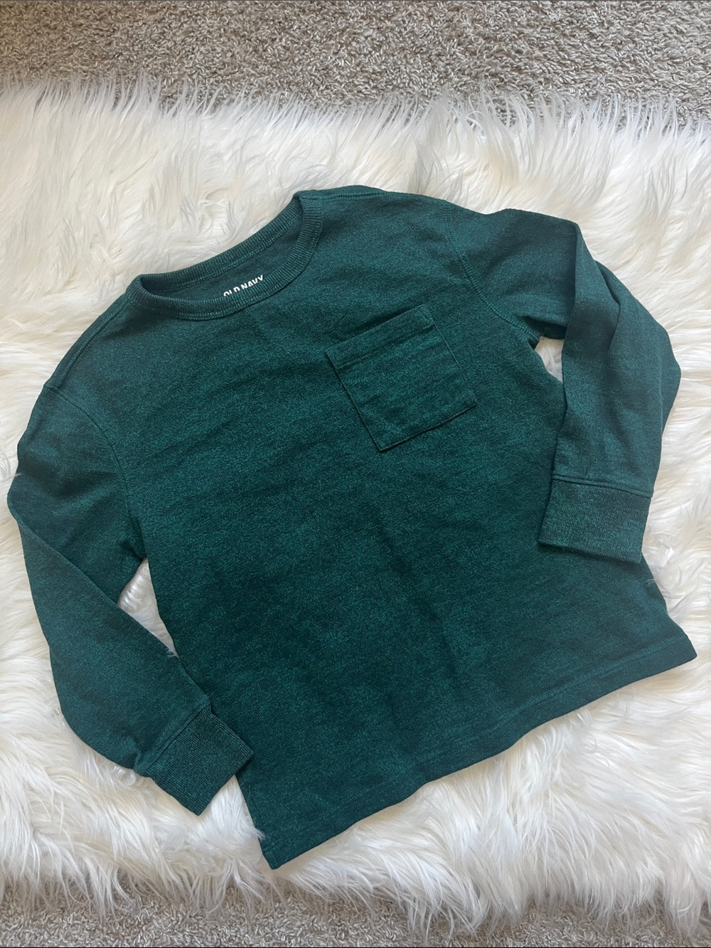 Old Navy Dark Green Long-Sleeve Pocket Tee